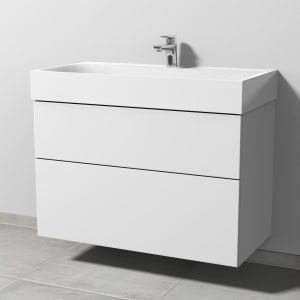 Sanipa 3way Waschtischunterbau für Stahl-Email-Waschtisch Silenio 90 cm, 2 Auszüge mit Push to open