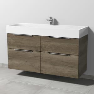 Sanipa 3way Waschtischunterbau für Stahl-Email-Waschtisch Silenio 120 cm, 4 Auszüge mit Aufsatzgriff