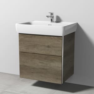 Sanipa 3way Waschtischunterbau für Keramik-Waschtisch Pro A 65 cm, 2 Auszüge mit Griffleisten