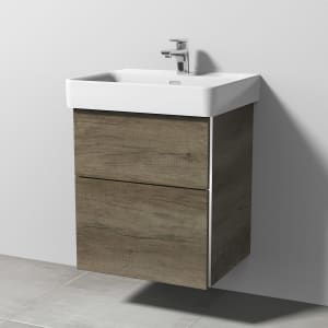 Sanipa 3way Waschtischunterbau für Keramik-Waschtisch Pro S 55 cm, 2 Auszüge mit Griffleisten