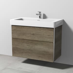 Sanipa 3way Waschtischunterbau für Keramik-Waschtisch Pro S 85 cm, 2 Auszüge mit Griffleisten