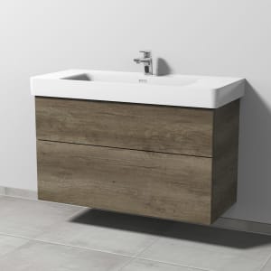 Sanipa 3way Waschtischunterbau für Keramik-Waschtisch Pro S 105 cm, 2 Auszüge mit Push to open