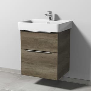 Sanipa 3way Waschtischunterbau für Keramik-Waschtisch Pro S 55 cm, 2 Auszüge mit Aufsatzgriff