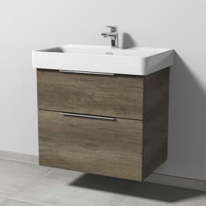 Sanipa 3way Waschtischunterbau für Keramik-Waschtisch Pro S 70 cm, 2 Auszüge mit Aufsatzgriff