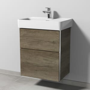 Sanipa 3way Waschtischunterbau für Keramik-Waschtisch Pro S 55 cm, 2 Auszüge mit Griffleisten, geringere Tiefe