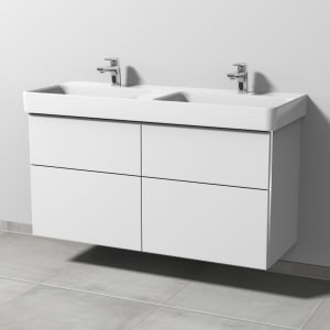 Sanipa 3way Waschtischunterbau für Keramik-Doppelwaschtisch Pro S 120 cm, 4 Auszüge mit Griffleisten