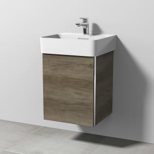 Sanipa 3way Waschtischunterbau für Keramik-Waschtisch Val 45 cm, 1 Tür, Anschlag links, mit Griffleiste