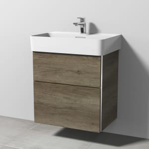 Sanipa 3way Waschtischunterbau für Keramik-Waschtisch Val 60 cm, 2 Auszüge mit Griffleisten