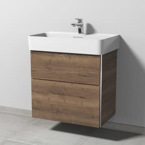 Sanipa 3way Waschtischunterbau für Keramik-Waschtisch Val 65 cm, 2 Auszüge mit Griffleisten