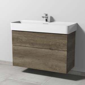 Sanipa 3way Waschtischunterbau für Keramik-Waschtisch Val 95 cm, 2 Auszüge mit Push to open