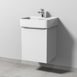 Sanipa 3way Waschtischunterbau für Keramik-Waschtisch Val 45 cm, 1 Tür, Anschlag links, mit Aufsatzgriff