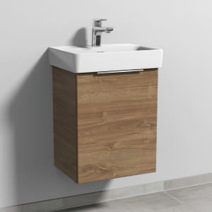 Sanipa 3way Waschtischunterbau für Keramik-Waschtisch Pro S 45 cm, 1 Tür, Anschlag rechts, mit Aufsatzgriff