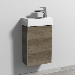 Sanipa 3way Waschtischunterbau für Keramik-Waschtisch Avento 36 cm, 1 Tür, Anschlag rechts, mit Griffleiste