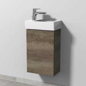 Sanipa 3way Waschtischunterbau für Keramik-Waschtisch Avento 36 cm, 1 Tür, Anschlag links, mit Push to open