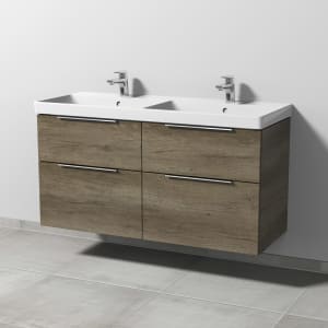 Sanipa 3way Waschtischunterbau für Keramik-Doppelwaschtisch Avento 120 cm, 4 Auszüge mit Aufsatzgriff