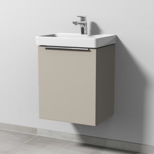 Sanipa 3way Waschtischunterbau für Keramik-Waschtisch Avento 45 cm, 1 Tür, Anschlag links, mit Aufsatzgriff