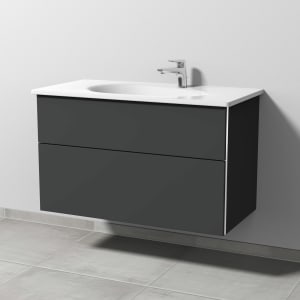 Sanipa 3way Waschtischunterbau für Keramik-Waschtisch Antao 95,5 cm, 2 Auszüge mit Griffleisten