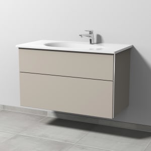 Sanipa 3way Waschtischunterbau für Keramik-Waschtisch Antao 95,5 cm, 2 Auszüge mit Griffleisten