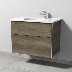 Sanipa 3way Waschtischunterbau für Keramik-Waschtisch Antao 75,5 cm, 2 Auszüge mit Griffleisten