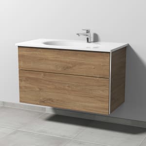 Sanipa 3way Waschtischunterbau für Keramik-Waschtisch Antao 95,5 cm, 2 Auszüge mit Griffleisten