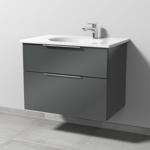 Sanipa 3way Waschtischunterbau für Keramik-Waschtisch Antao 75,5 cm, 2 Auszüge mit Aufsatzgriffen