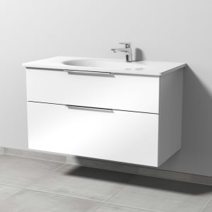 Sanipa 3way Waschtischunterbau für Keramik-Waschtisch Antao 95,5 cm, 2 Auszüge mit Aufsatzgriffen