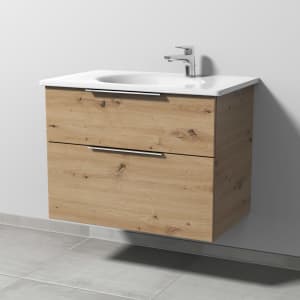 Sanipa 3way Waschtischunterbau für Keramik-Waschtisch Antao 75,5 cm, 2 Auszüge mit Aufsatzgriffen