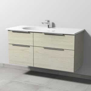 Sanipa 3way Waschtischunterbau für Keramik-Waschtisch Antao 115,5 cm, 4 Auszüge mit Aufsatzgriffen