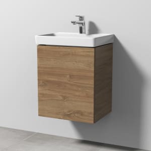 Sanipa 3way Waschtischunterbau für Keramik-Waschtisch Avento 45 cm, 1 Tür, Anschlag links, mit Push to open