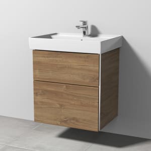 Sanipa 3way Waschtischunterbau für Keramik-Waschtisch Collaro 60 cm, 2 Auszüge mit Griffleisten