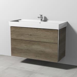 Sanipa 3way Waschtischunterbau für Keramik-Waschtisch Collaro 100 cm, 2 Auszüge mit Griffleisten