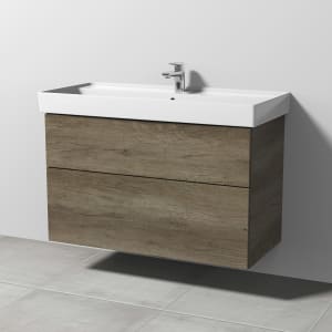 Sanipa 3way Waschtischunterbau für Keramik-Waschtisch Collaro 100 cm, 2 Auszüge mit Push to open