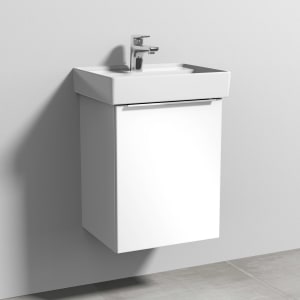 Sanipa 3way Waschtischunterbau für Keramik-Waschtisch Collaro 45 cm, 1 Tür, Anschlag rechts, mit Aufsatzgriff