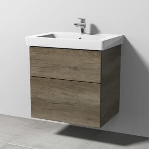 Sanipa 3way Waschtischunterbau für Keramik-Waschtisch Subway 2.0 65 cm, 2 Auszüge mit Push to open