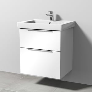 Sanipa 3way Waschtischunterbau für Keramik-Waschtisch Subway 2.0 60 cm, 2 Auszüge mit Aufsatzgriff