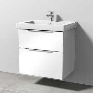 Sanipa 3way Waschtischunterbau für Keramik-Waschtisch Subway 2.0 65 cm, 2 Auszüge mit Aufsatzgriff