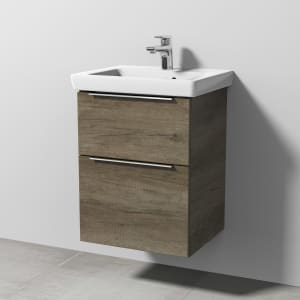 Sanipa 3way Waschtischunterbau für Keramik-Waschtisch Subway 2.0 50 cm, 2 Auszüge mit Aufsatzgriff