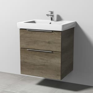 Sanipa 3way Waschtischunterbau für Keramik-Waschtisch Subway 2.0 60 cm, 2 Auszüge mit Aufsatzgriff