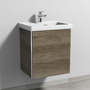 Sanipa 3way Waschtischunterbau für Keramik-Waschtisch Subway 3.0 50 cm, 1 Tür, Anschlag rechts, mit Griffleiste