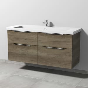 Sanipa 3way Waschtischunterbau für Keramik-Waschtisch Subway 3.0 130 cm, 4 Auszüge mit Aufsatzgriff