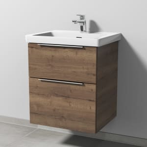 Sanipa 3way Waschtischunterbau für Keramik-Waschtisch Subway 3.0 55 cm, 2 Auszüge mit Aufsatzgriff