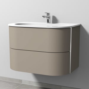 Sanipa 4balance Keramik-Waschtisch + Waschtischunterbau 80 cm mit 2 Auszügen