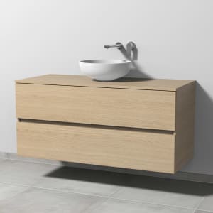 Sanipa Solo One Eloquo Keramik-Set 120 cm mit Keramik-Waschtisch und Waschtischunterbau mit 2 Auszügen