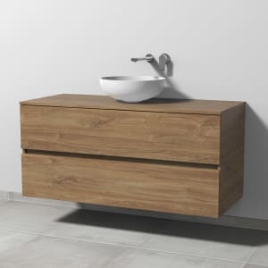 Sanipa Solo One Eloquo Keramik-Set 120 cm mit Keramik-Waschtisch und Waschtischunterbau mit 2 Auszügen