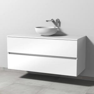 Sanipa Solo One Eloquo Keramik-Set 120 cm mit Keramik-Waschtisch und Waschtischunterbau mit 2 Auszügen