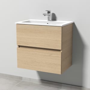 Sanipa Solo One Euphoria-Compact Keramik-Set 59,2 cm mit Keramik-Waschtisch und Waschtischunterbau mit 2 Auszügen