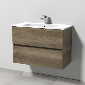 Sanipa Solo One Euphoria-Compact Keramik-Set 79,2 cm mit Keramik-Waschtisch und Waschtischunterbau mit 2 Auszügen