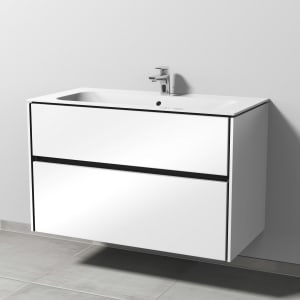 Sanipa Twiga Keramikwaschtisch Finion 100 cm mit Unterschrank, 2 Auszüge