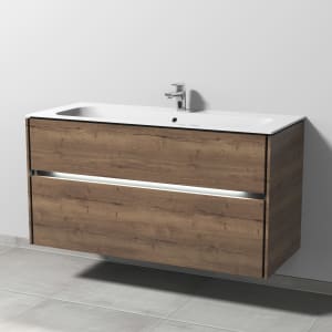 Sanipa Twiga Keramikwaschtisch Finion 120 cm mit Unterschrank, 2 Auszüge, inkl. LED-Beleuchtung