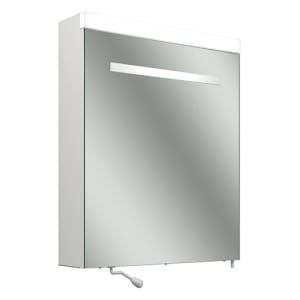 Schneider CARE LED Spiegelschrank CLC1 60/1/K/S/LED/L 59,5 x 72,7 cm, mit Kippspiegeltür, 1 Lichtband oben und Papierspender, 4000 K, DE